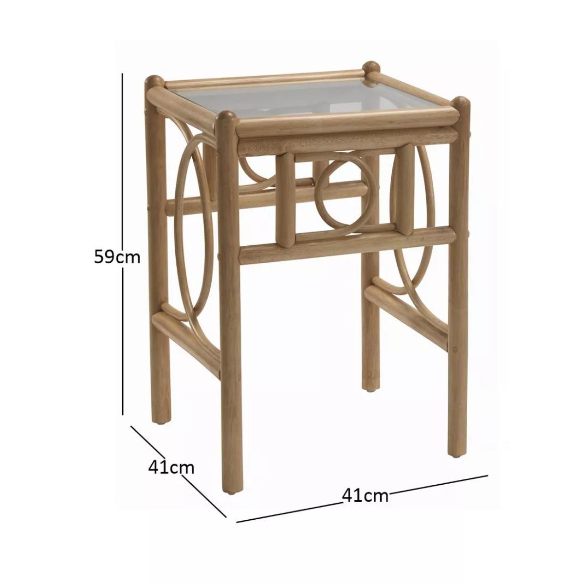 Desser Madrid Rattan Side Table, Light Oak – image 3