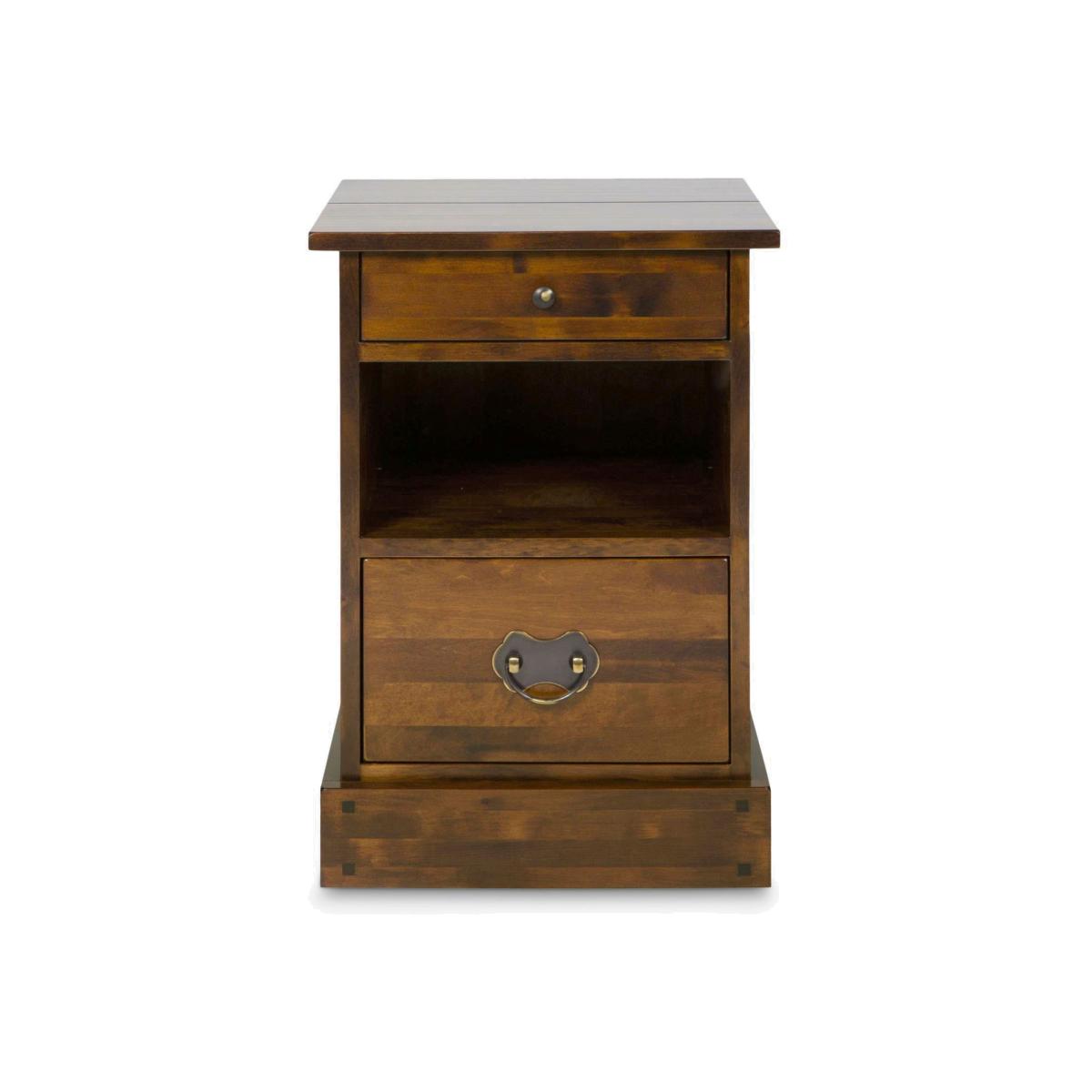 Laura Ashley Garrat 2 Drawer Side Table, Chestnut Brown – image 1