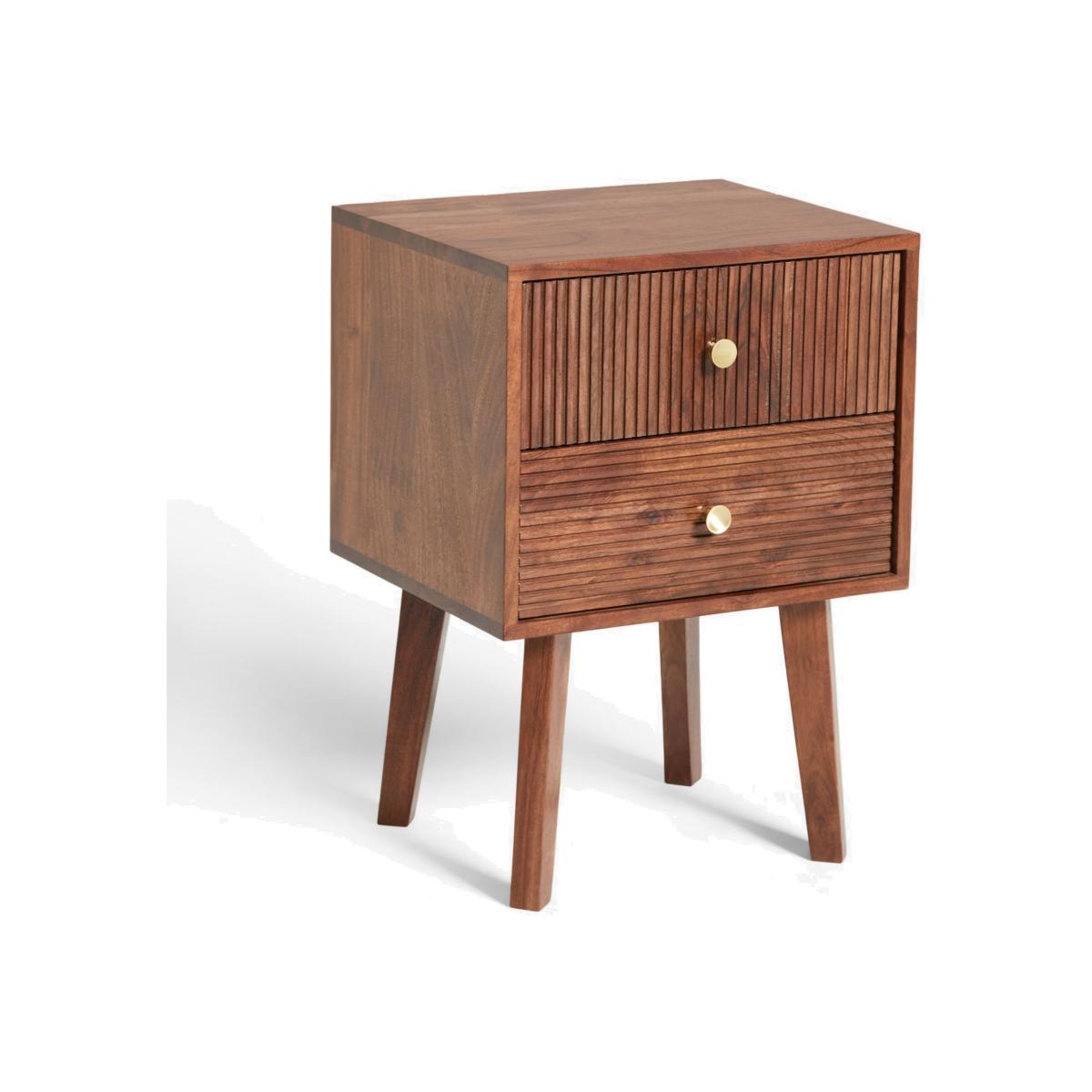 John Lewis Padma 2 Drawer Bedside Table, Mid Brown – image 1