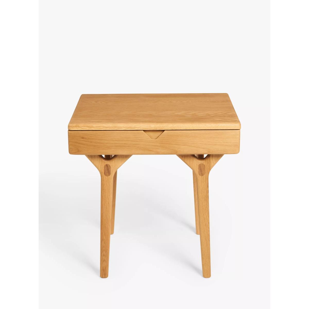 John Lewis X-Ray Side Table with Drawer, Oak – image 2