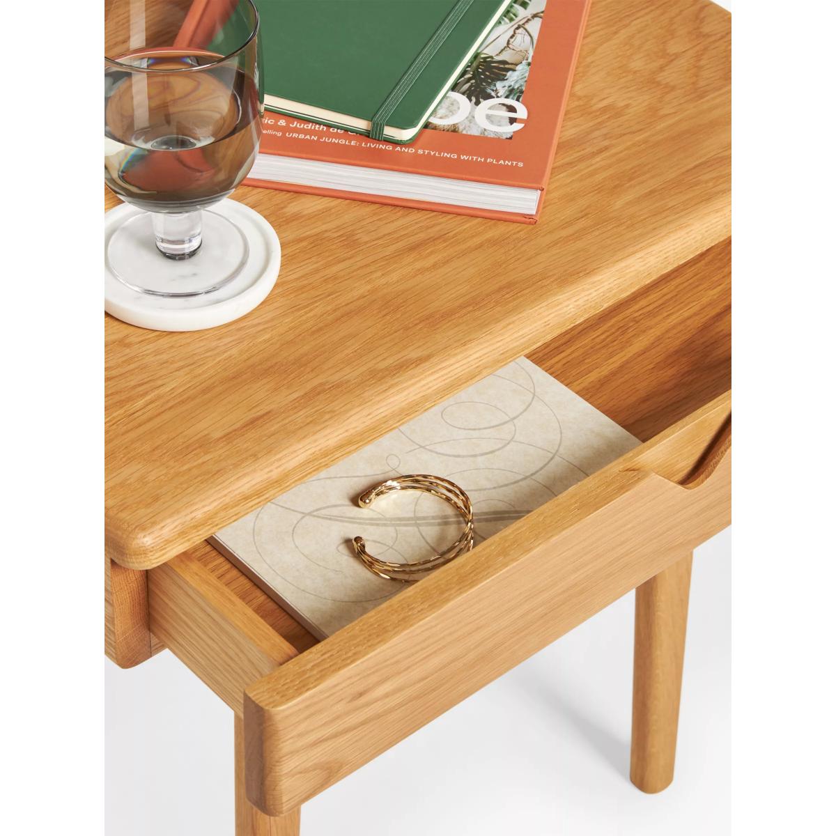 John Lewis X-Ray Side Table with Drawer, Oak – image 3