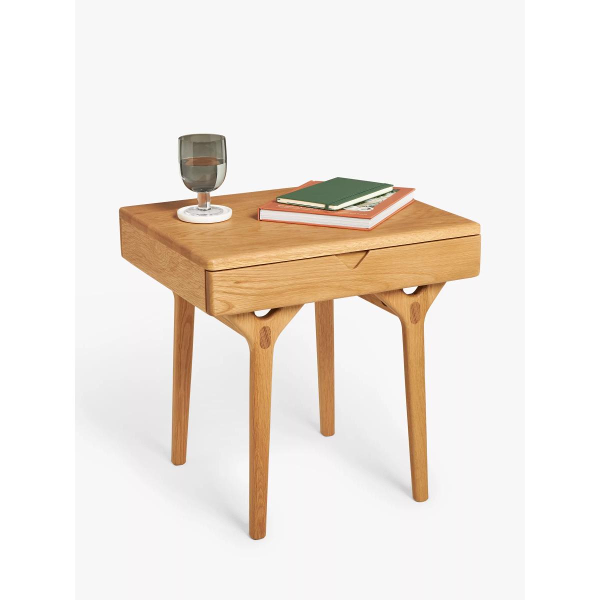 John Lewis X-Ray Side Table with Drawer, Oak – image 4
