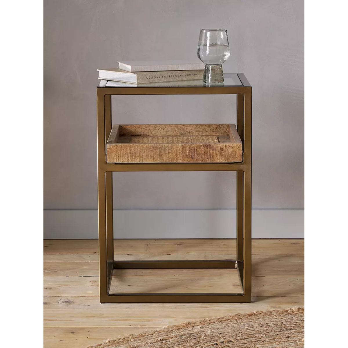 Nkuku Luzon Side Table, Metallic Brass – image 2