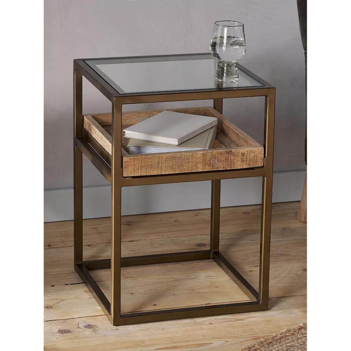 Nkuku Luzon Side Table, Metallic Brass – image 3