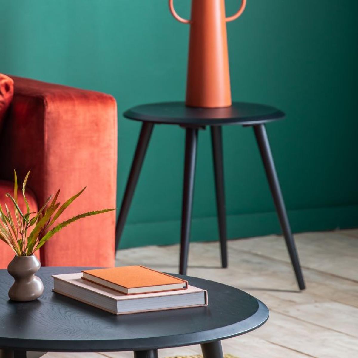 Actium Rubber Wood Side Table - Black – image 2