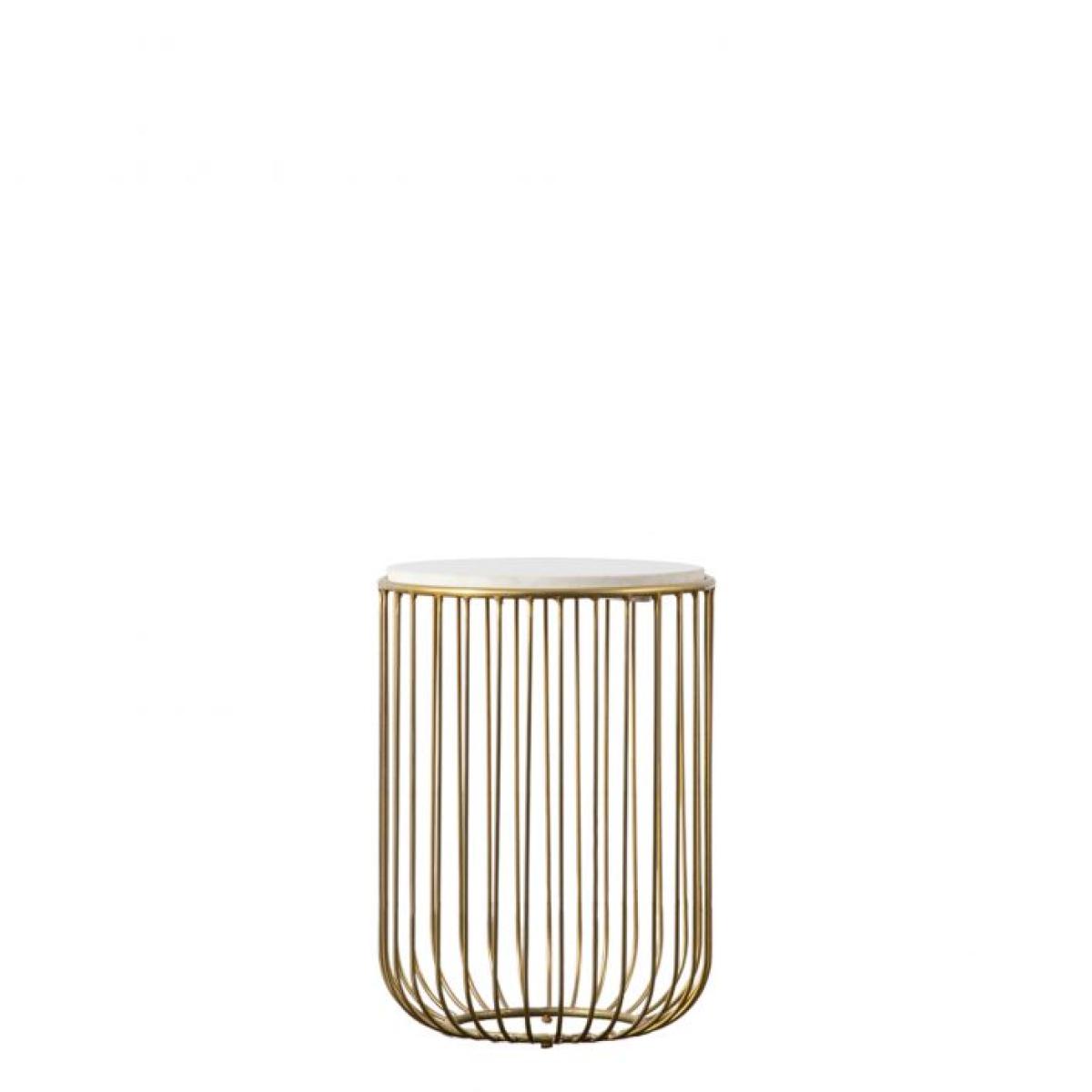Tyras Baswara Marble Side Table - Gold – image 3