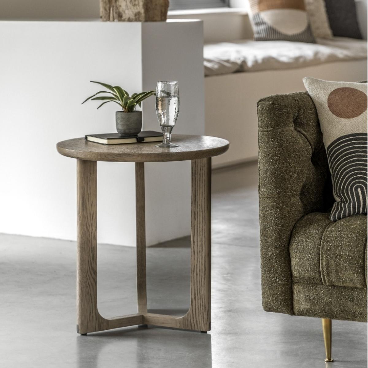 Langley Oak Side Table - Smoked