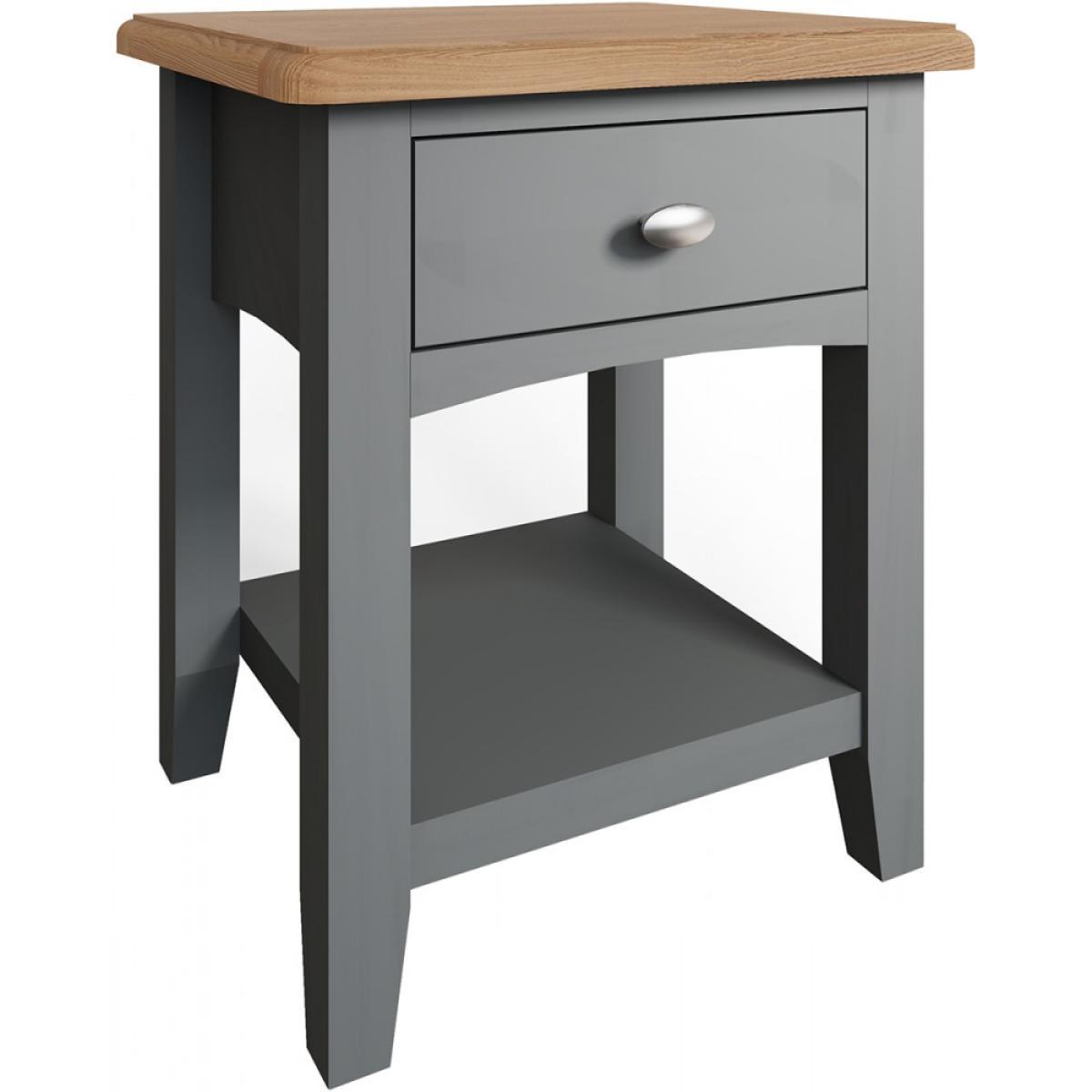 Galileo Oak Lamp Table - Grey – image 2