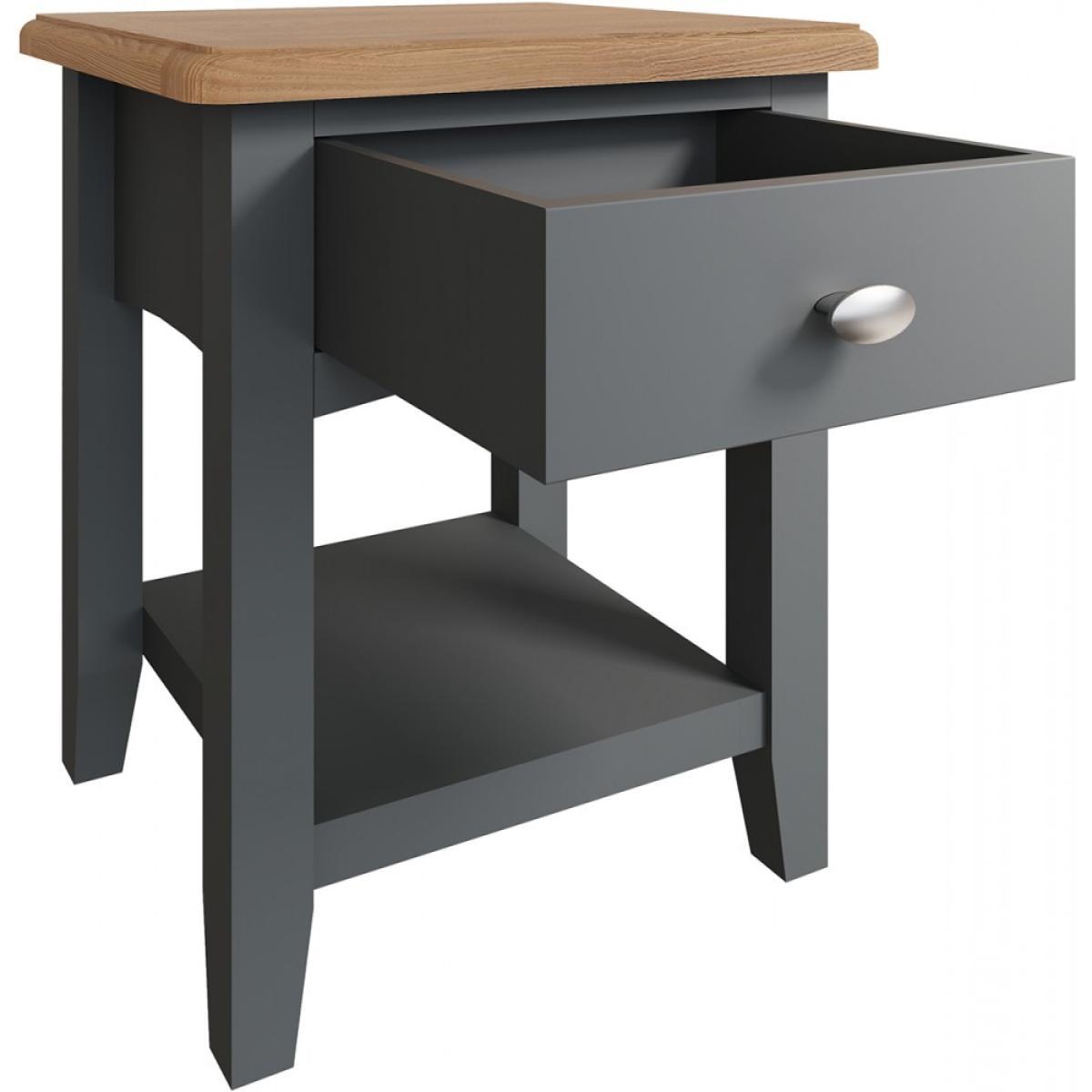Galileo Oak Lamp Table - Grey – image 3