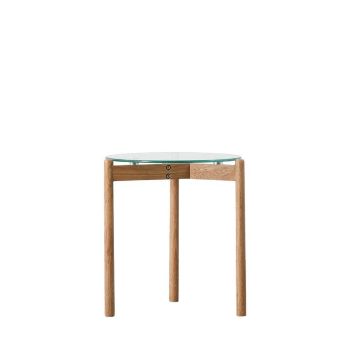 Moran Tempered Glass Side Table - Natural – image 2