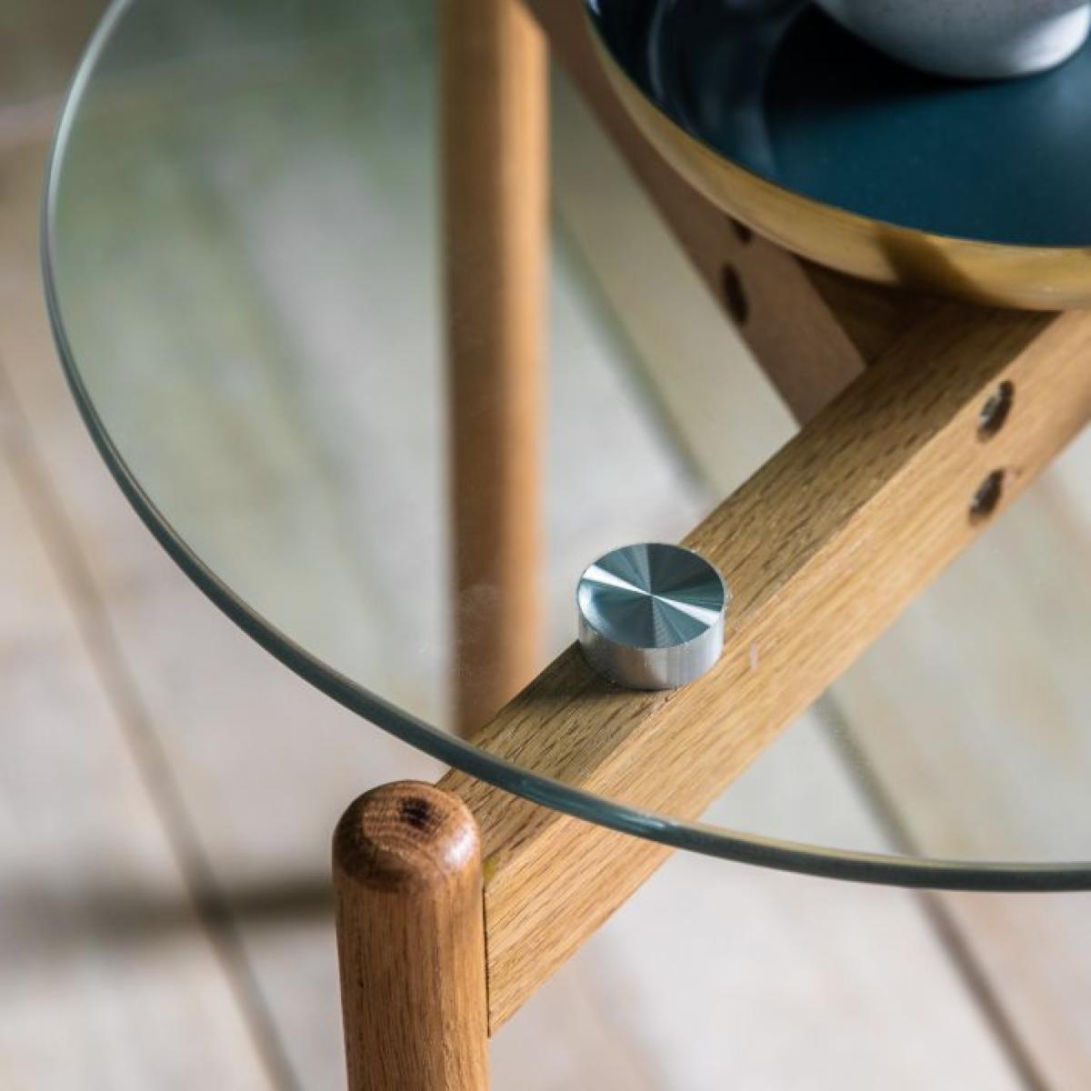 Moran Tempered Glass Side Table - Natural – image 3