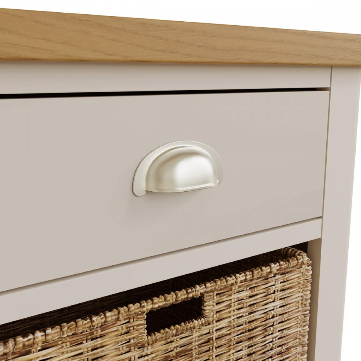 Ruskin Oak 1 Drawer 1 Basket Unit - Dove Grey – image 4
