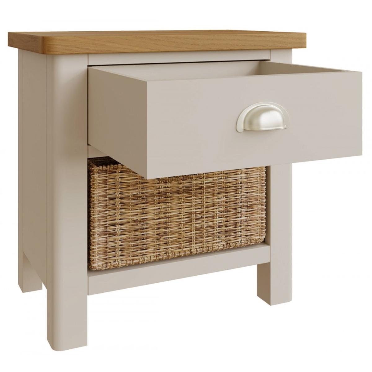 Ruskin Oak 1 Drawer 1 Basket Unit - Dove Grey – image 5