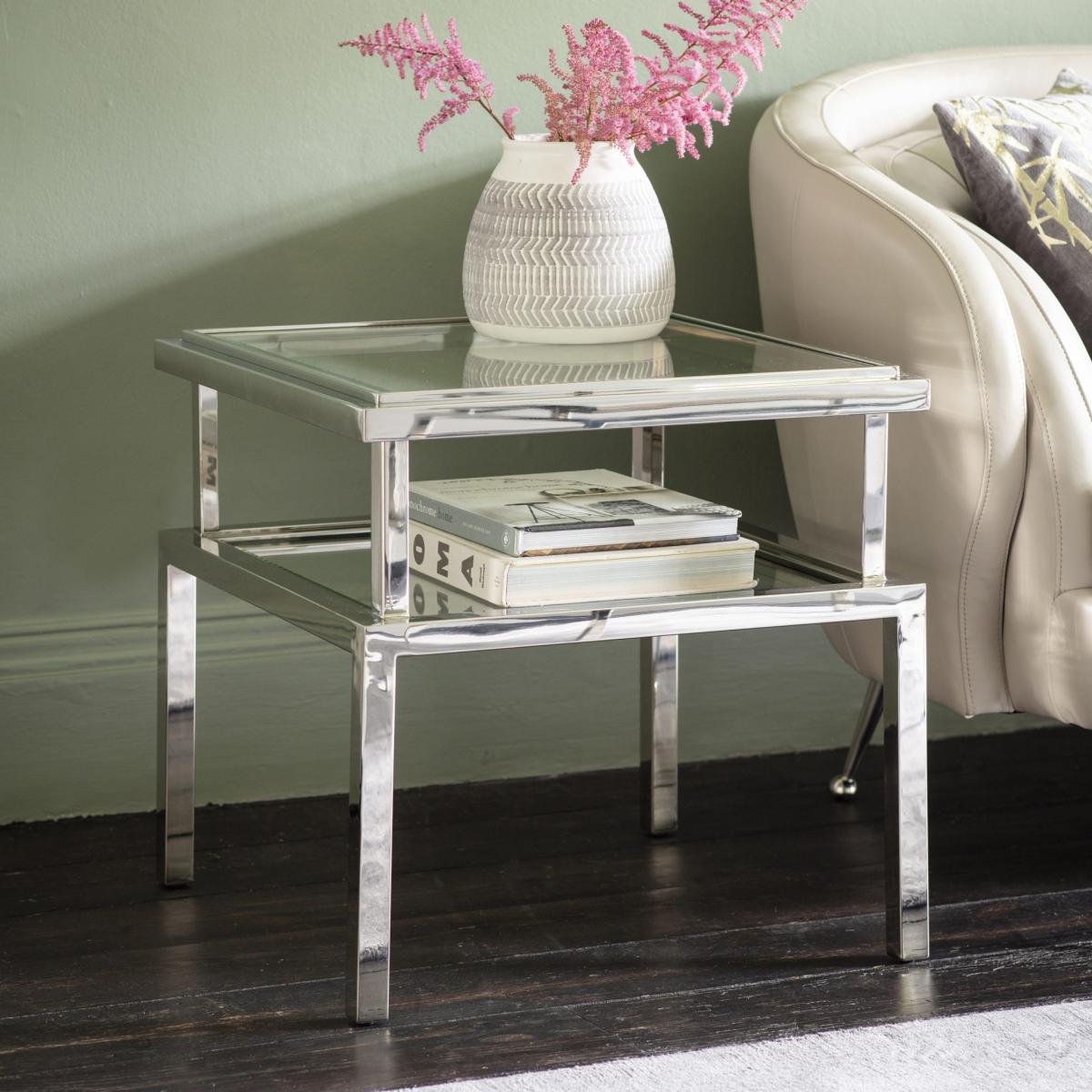 Bellizzi Metal Side Table - Silver – image 1