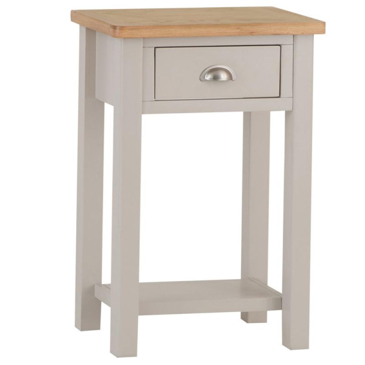 Ruskin Oak Telephone Table - Dove Grey – image 2
