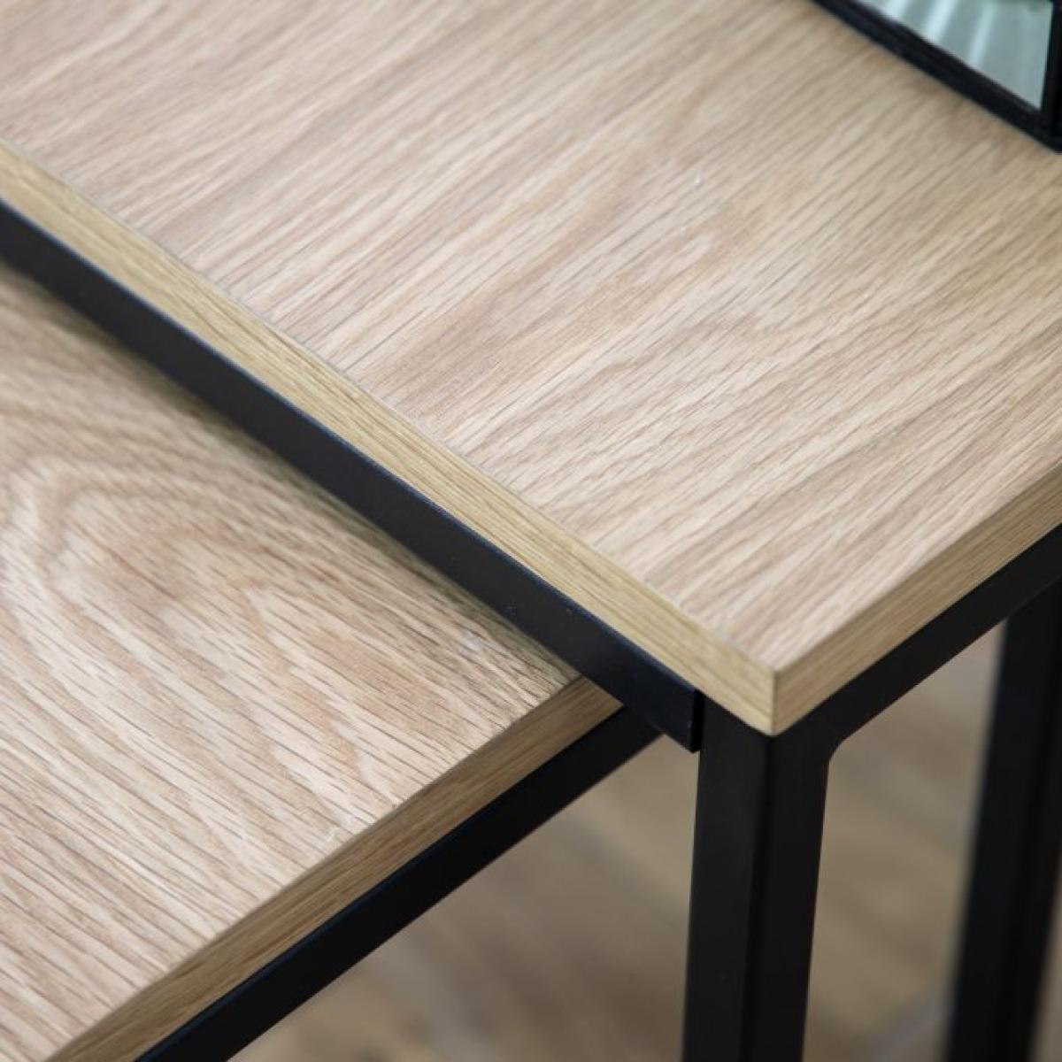 Trikala Oak Veneer Nest of 2 Side Tables - Natural – image 3