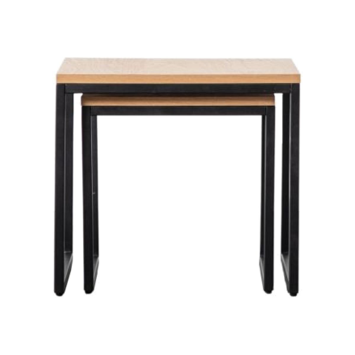 Trikala Oak Veneer Nest of 2 Side Tables - Natural – image 1