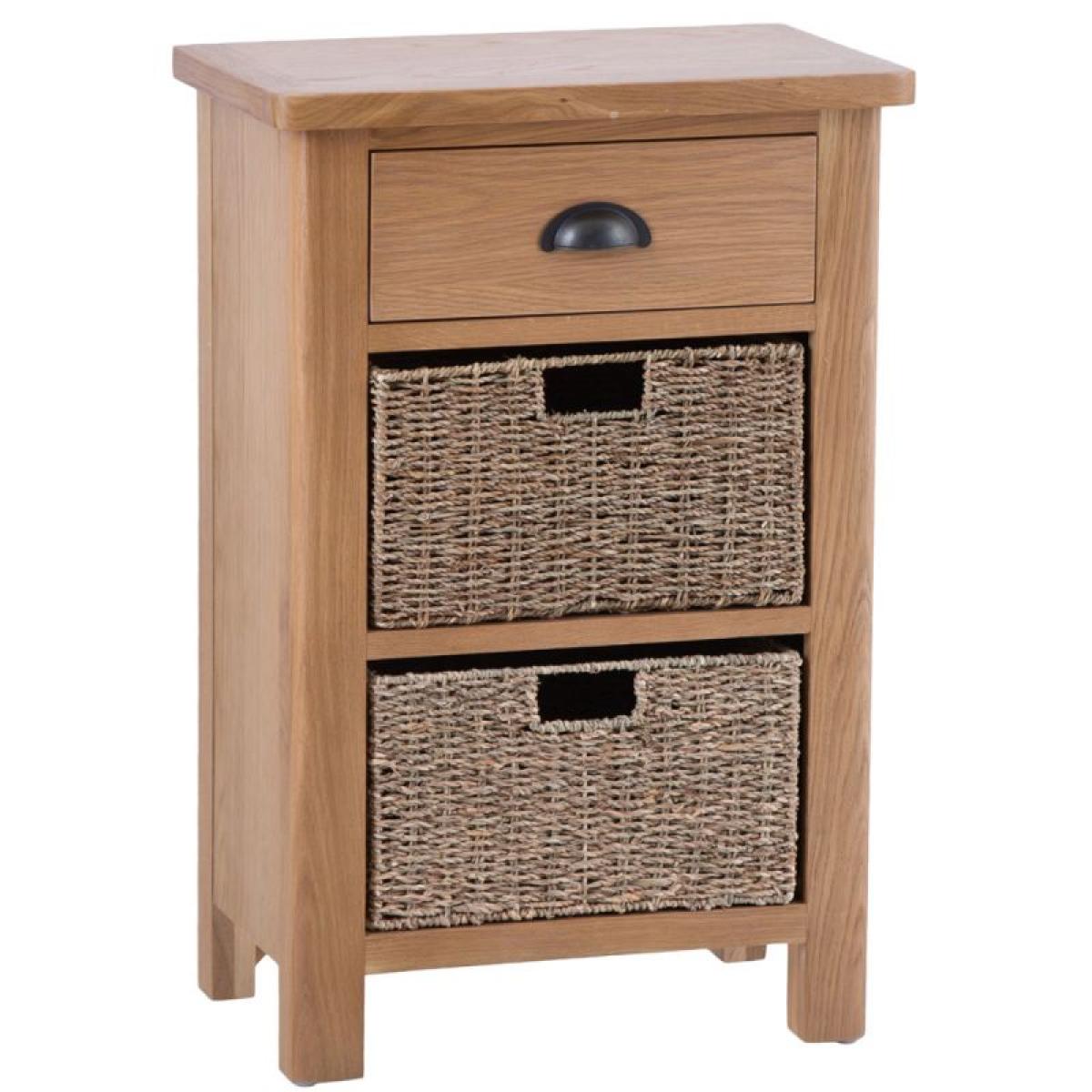 Rara Oak 1 Drawer 2 Basket Unit - Rustic Oak – image 2