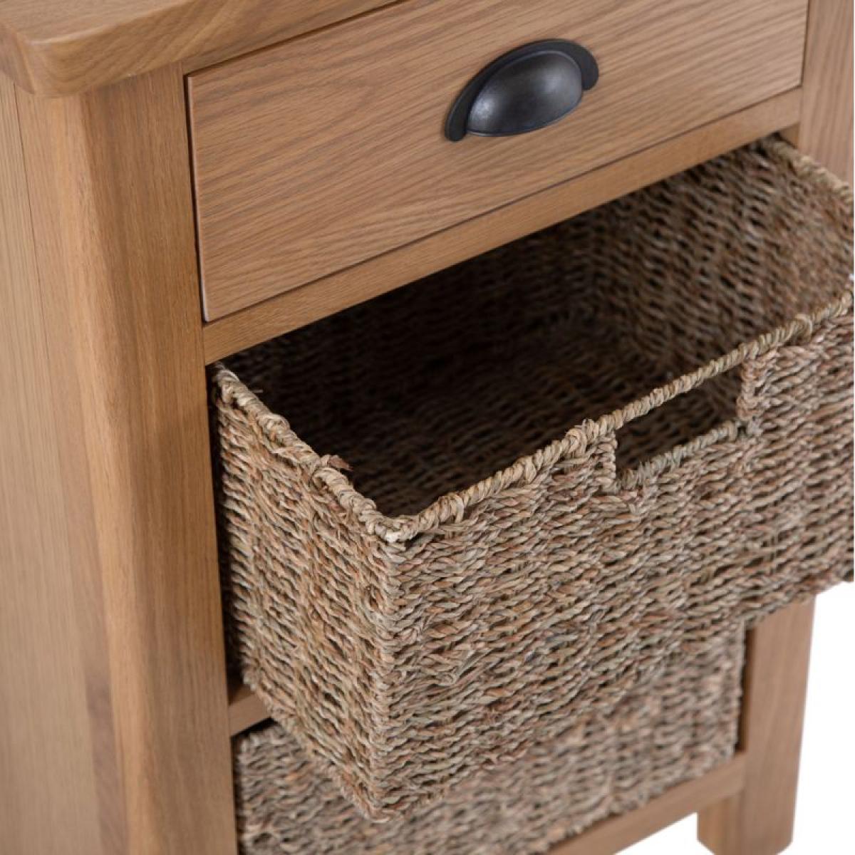 Rara Oak 1 Drawer 2 Basket Unit - Rustic Oak – image 5