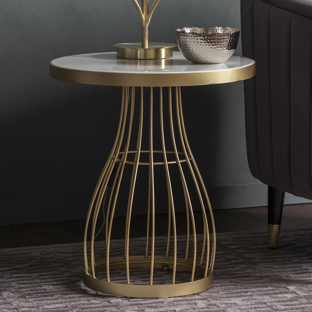 Enfield Metal Side Table - Champagne – image 1