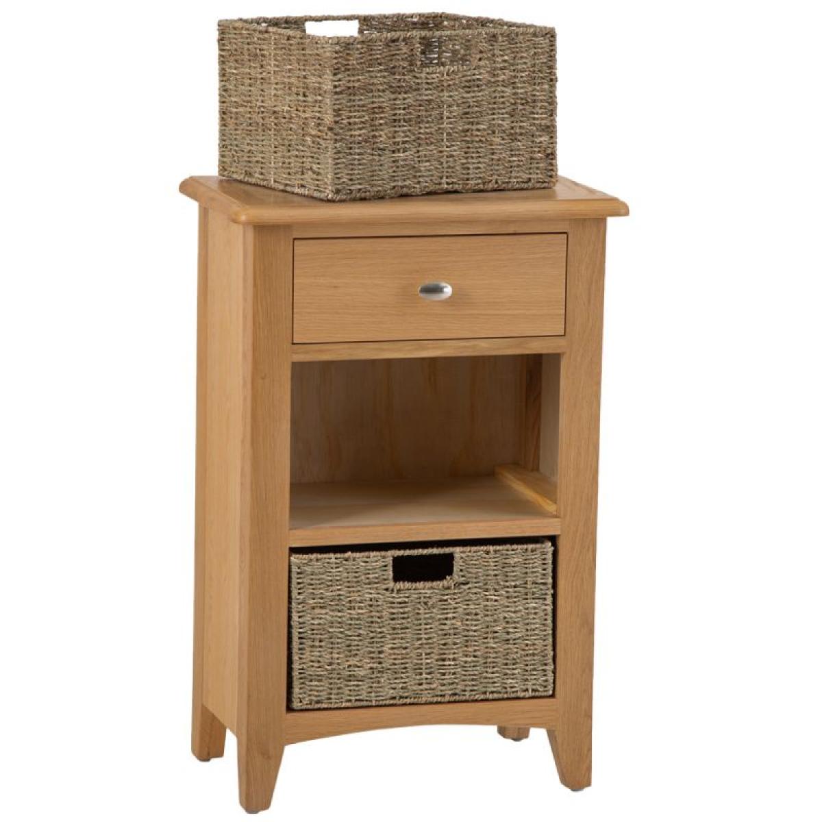 Galister Oak 1 Drawer 2 Basket Unit - Light Oak – image 3