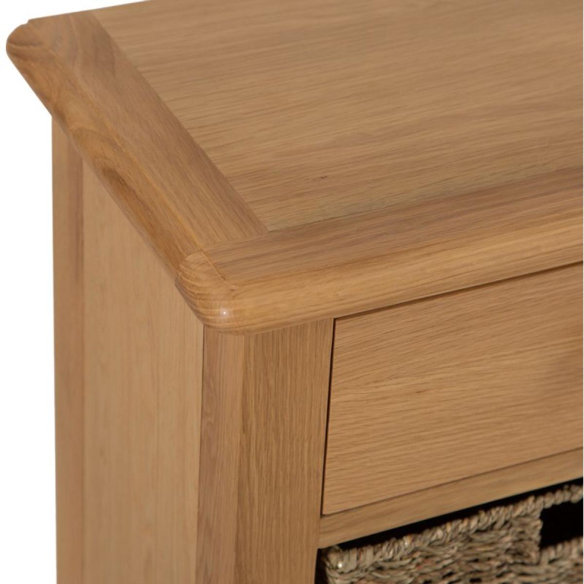 Galister Oak 1 Drawer 2 Basket Unit - Light Oak – image 4