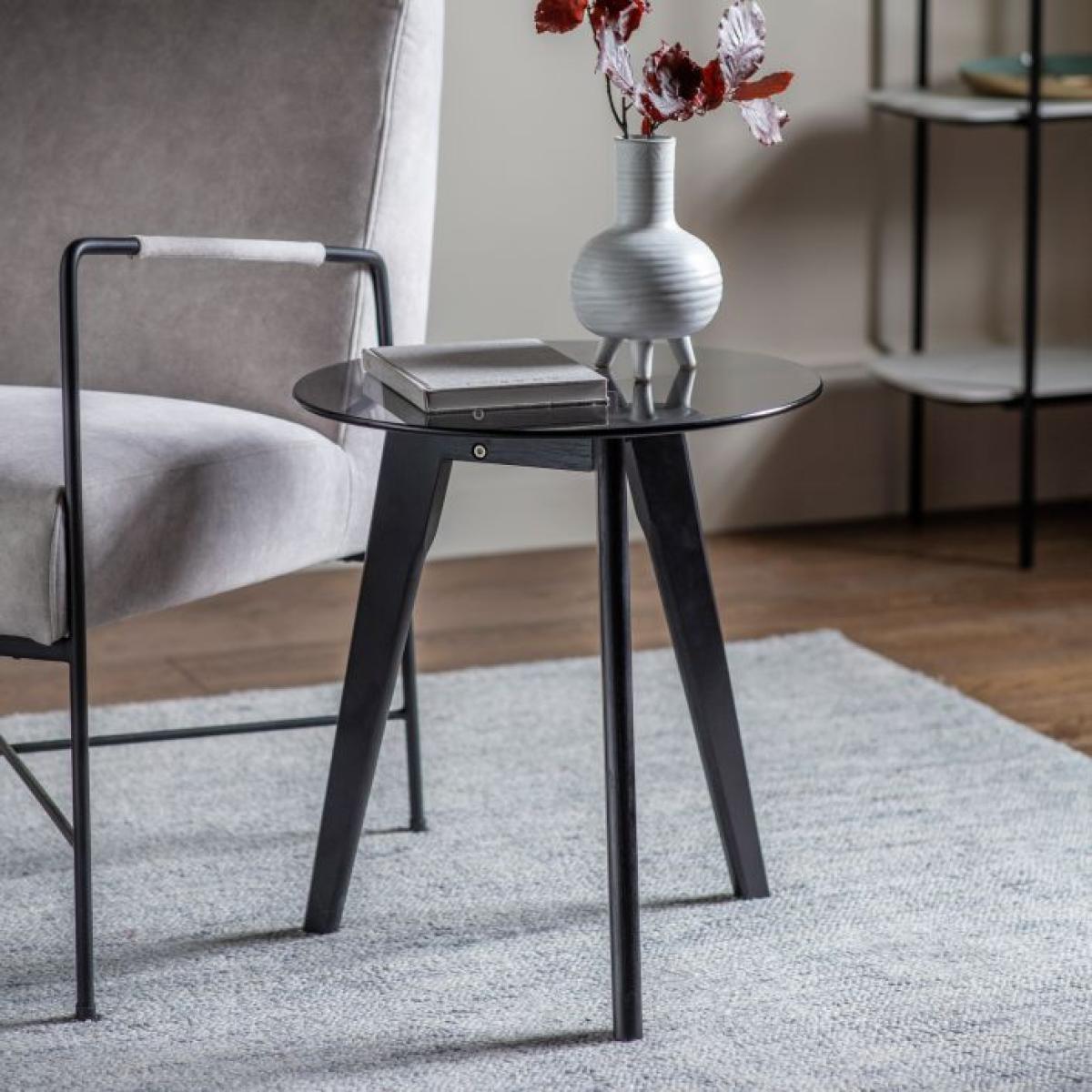 Koropi Tempered Glass Side Table - Black – image 2