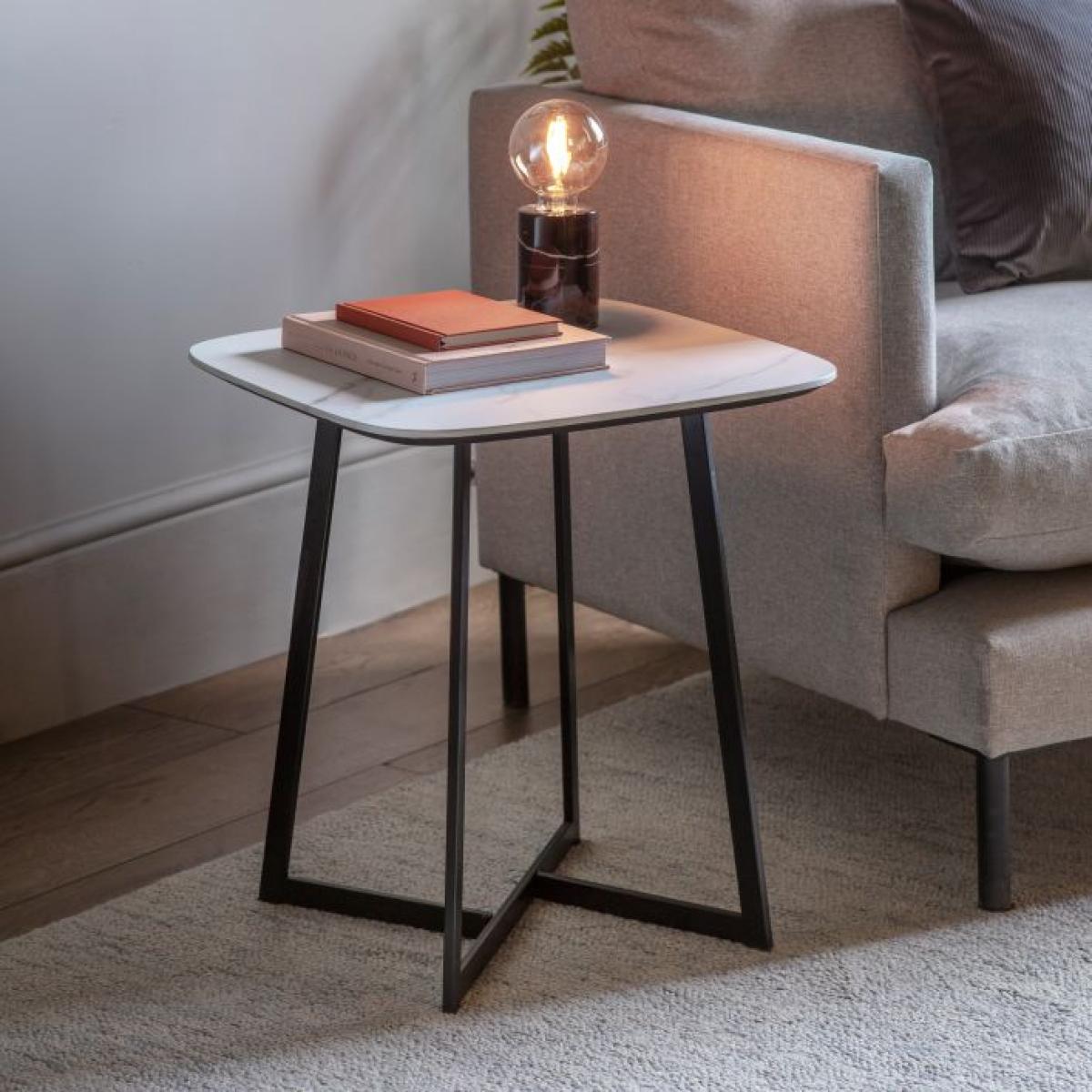 Thebes Iron Side Table - White – image 2