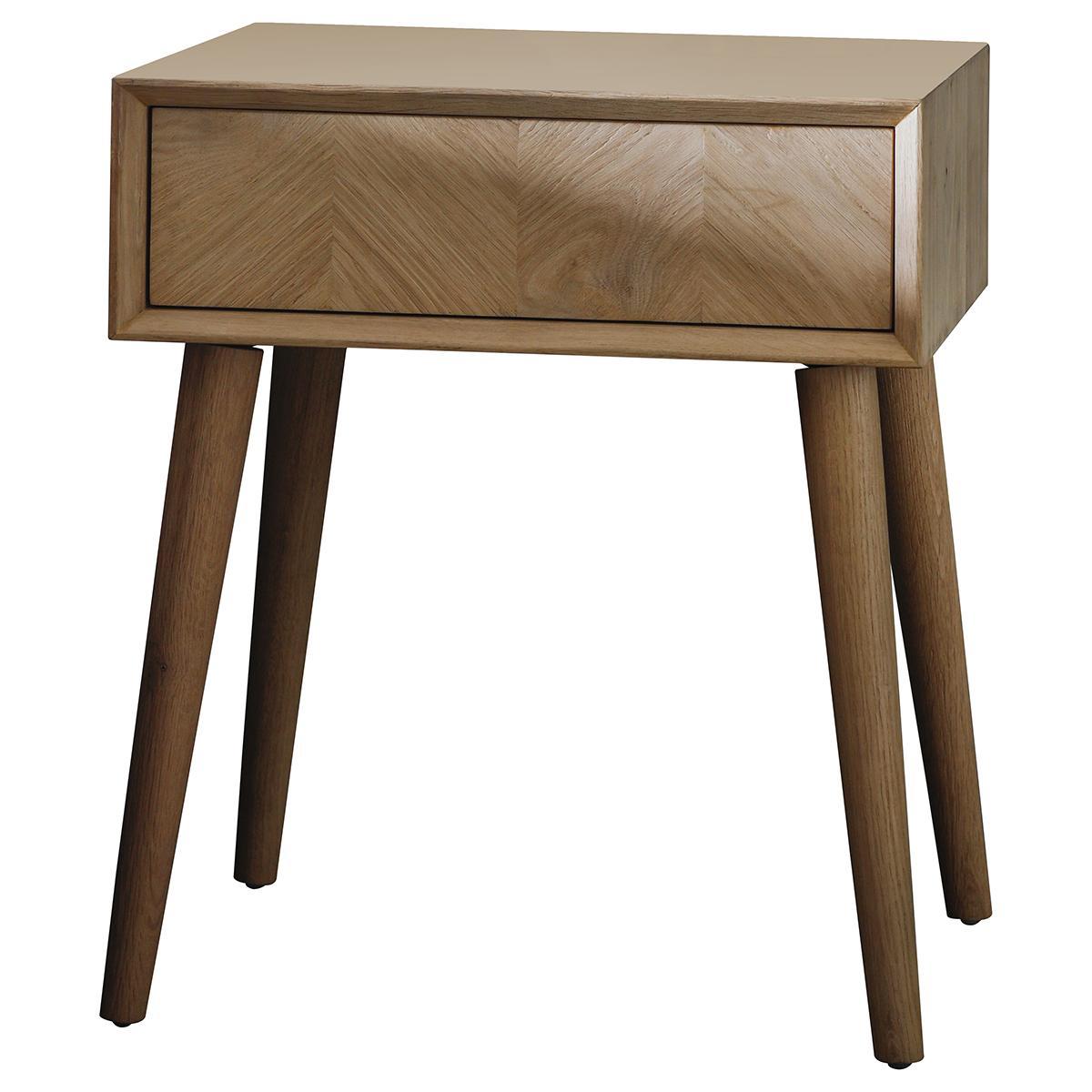 Messina Light Oak 1 Drawer Side Table – image 2