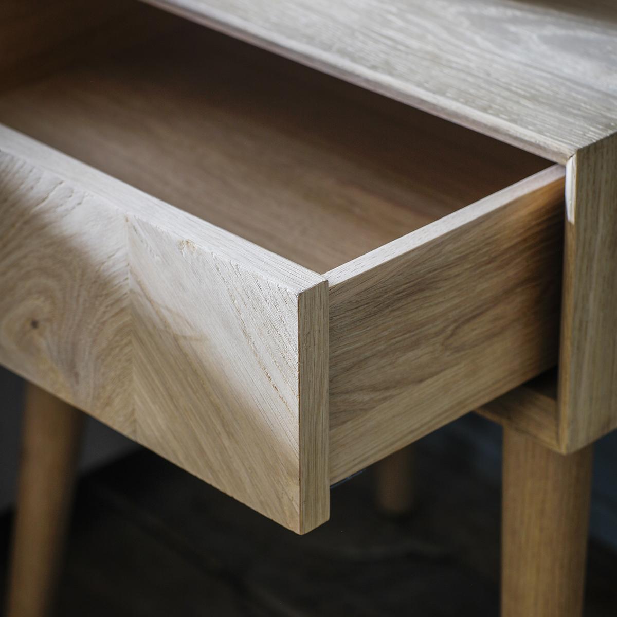Messina Light Oak 1 Drawer Side Table – image 3