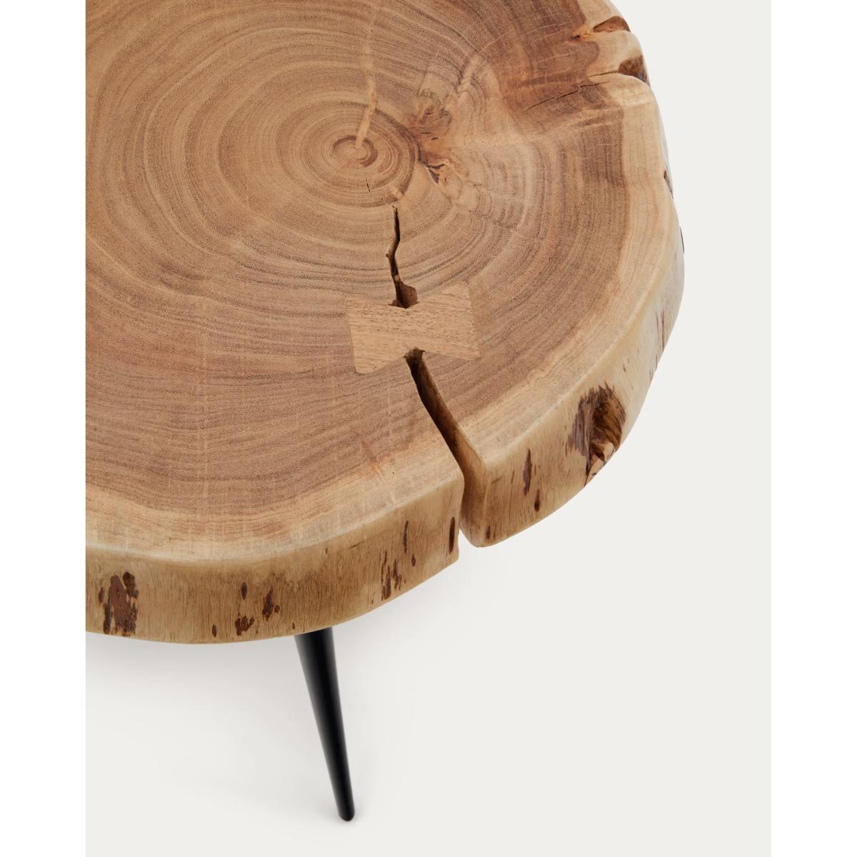 Eider Side Table made of solid acacia wood and steel Ø 30 cm – image 2