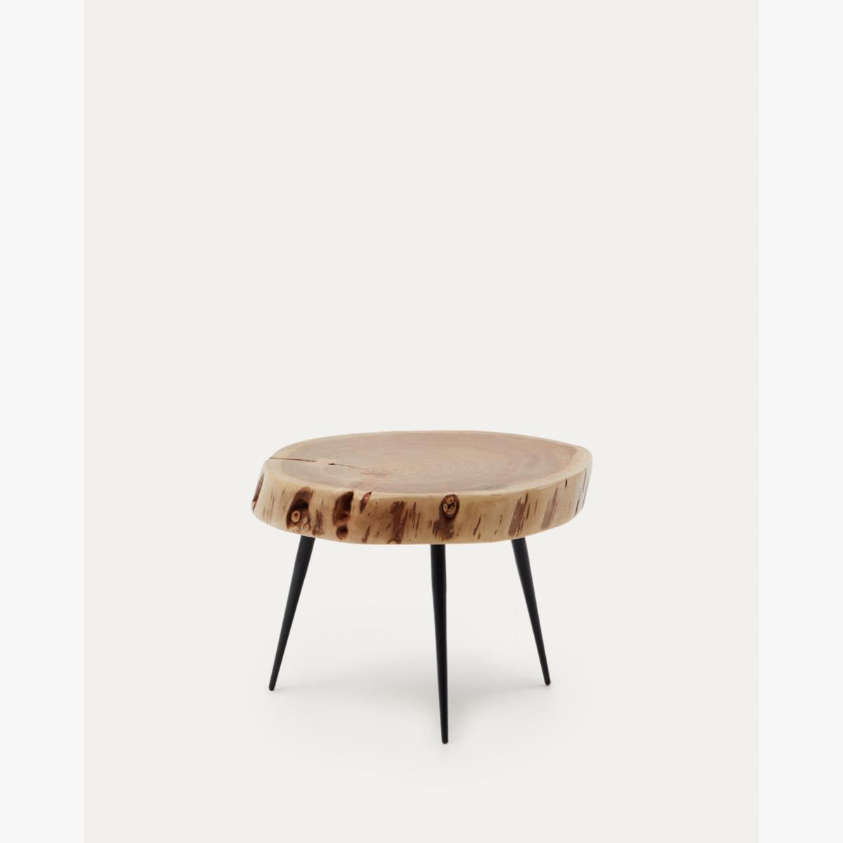 Eider Side Table made of solid acacia wood and steel Ø 30 cm – image 1