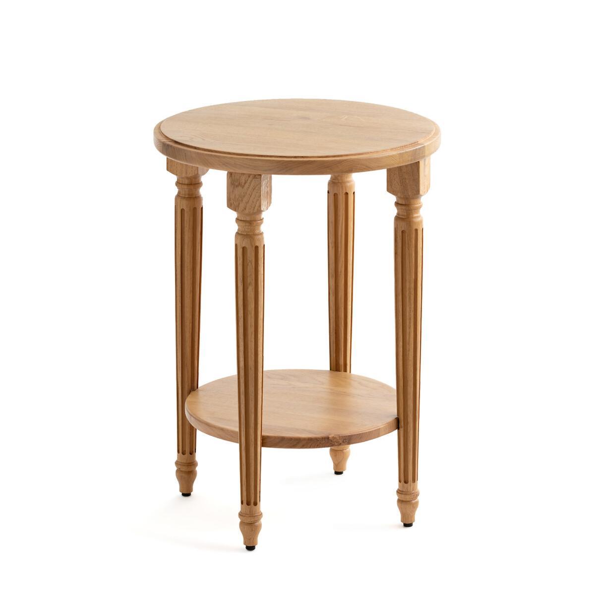 Baudry Round Solid Oak End Table – image 2