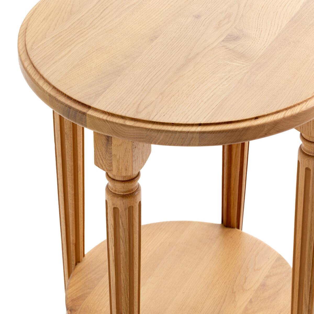 Baudry Round Solid Oak End Table – image 4
