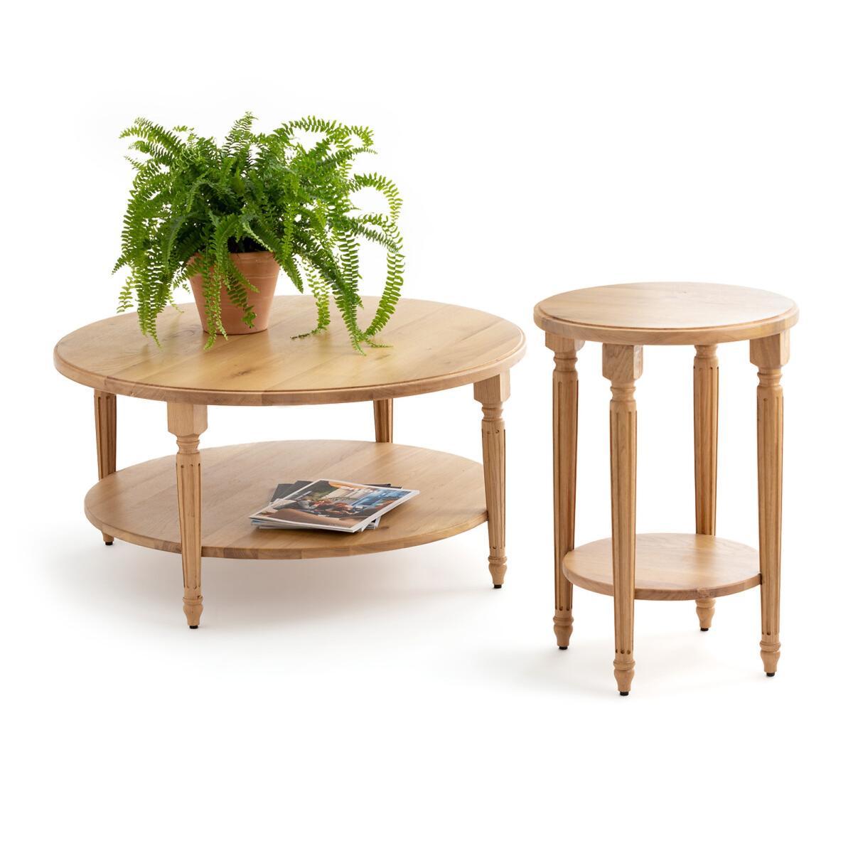 Baudry Round Solid Oak End Table – image 6