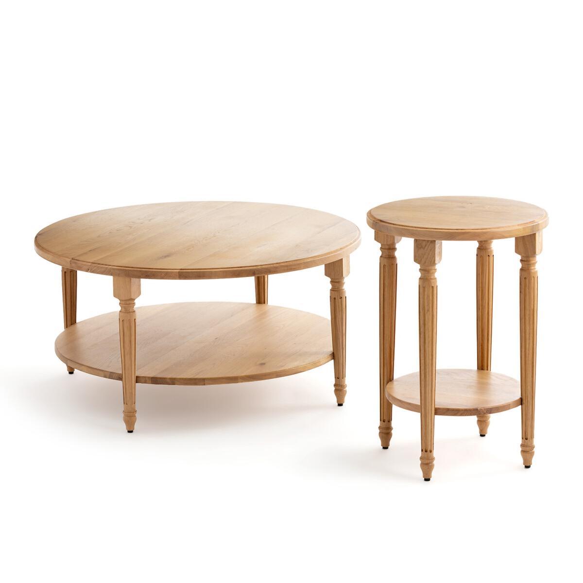 Baudry Round Solid Oak End Table – image 7
