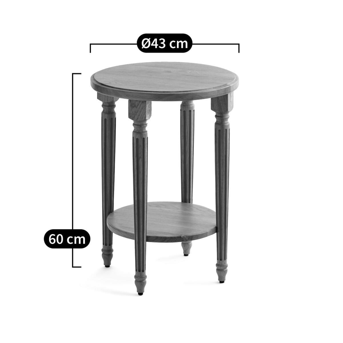 Baudry Round Solid Oak End Table – image 9