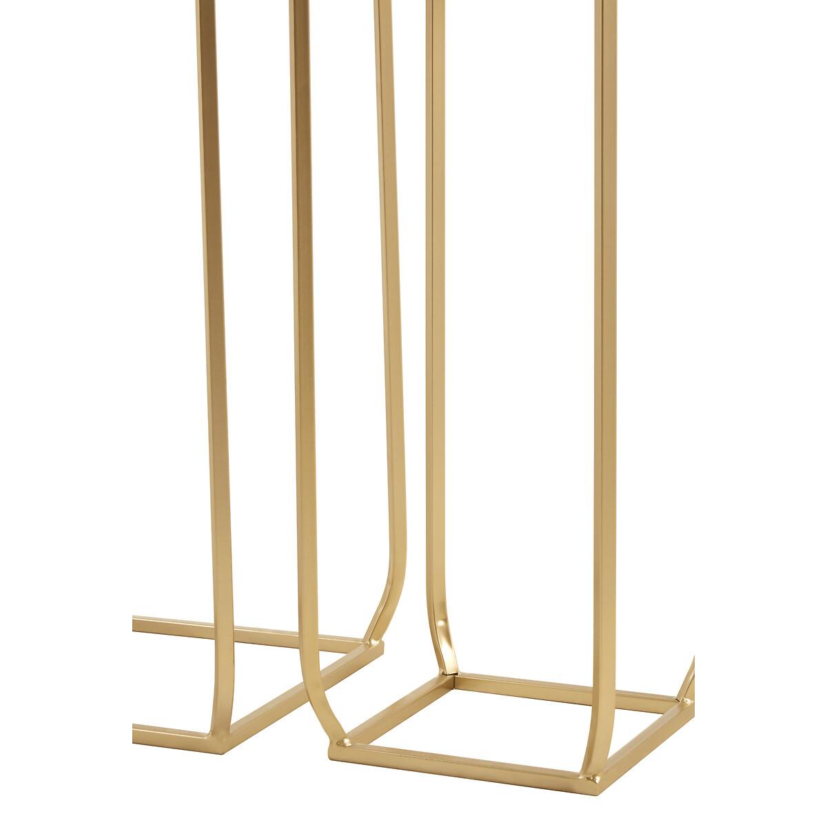 Set of 2 Mirrored Top Side Tables in Champagne Finish – image 6
