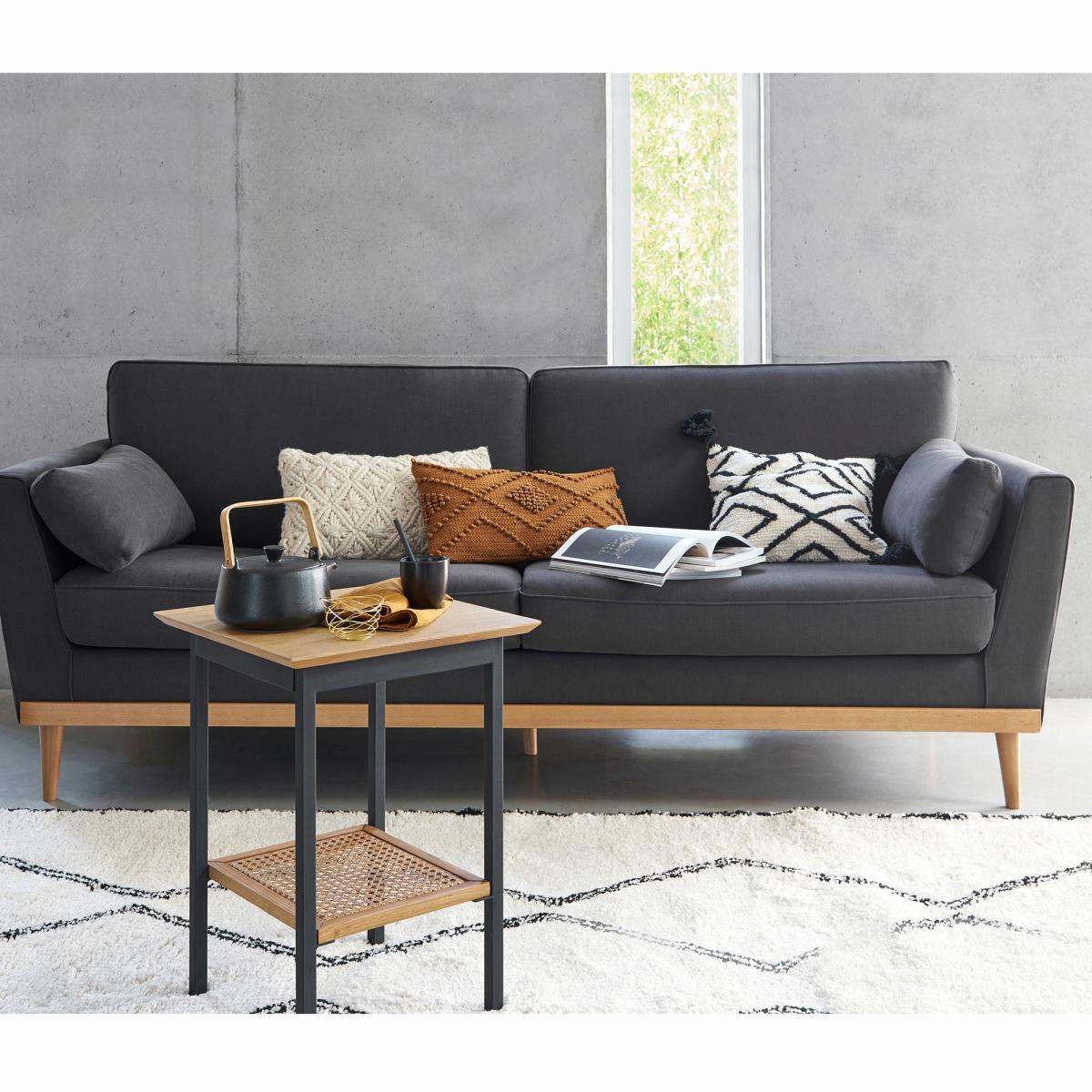 Waska Side Table in Oak, Rattan & Metal – image 6