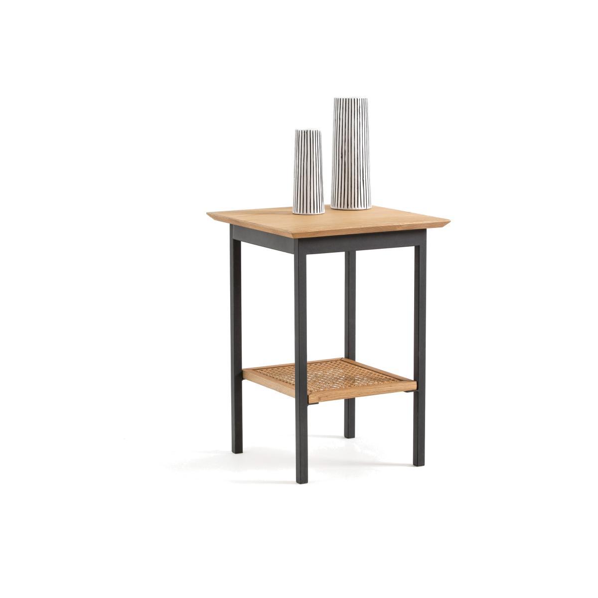 Waska Side Table in Oak, Rattan & Metal – image 1