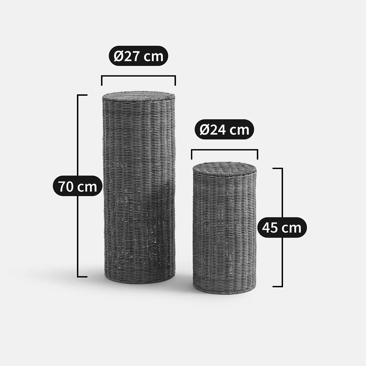 Set of 2 Farito Rattan Scalloped Edged Side Tables – image 6
