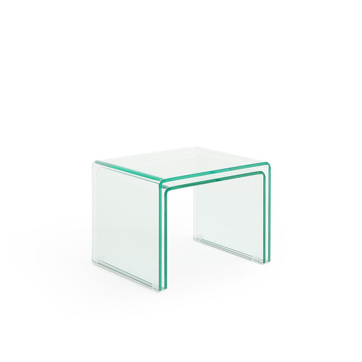 Set of 2 Cristalline Tempered Glass Side Tables – image 2