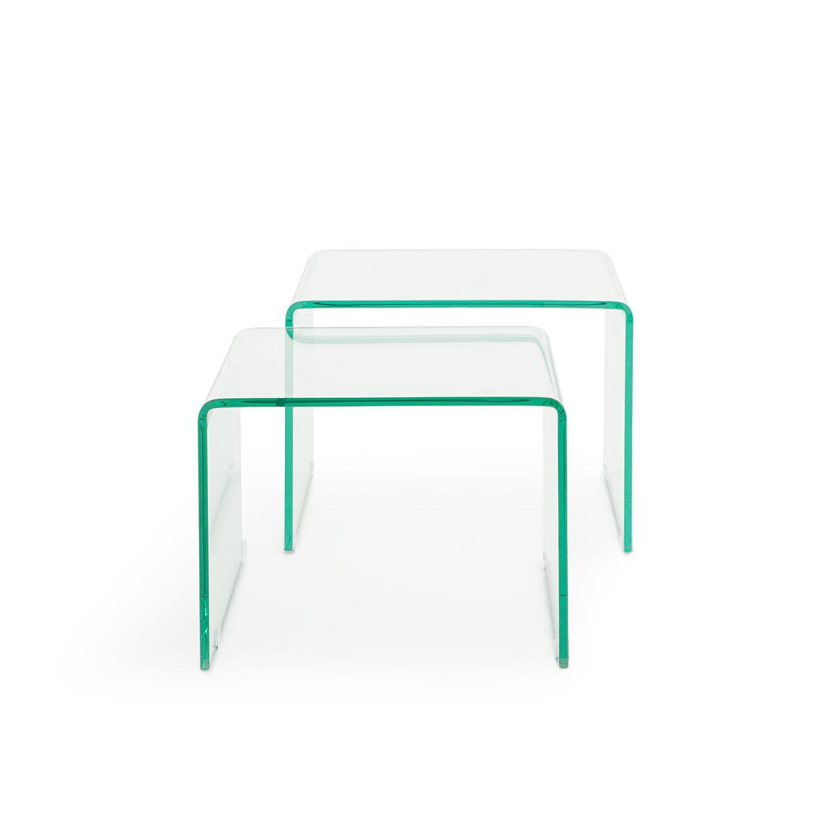 Set of 2 Cristalline Tempered Glass Side Tables – image 3