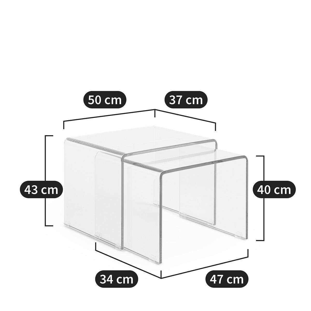 Set of 2 Cristalline Tempered Glass Side Tables – image 6