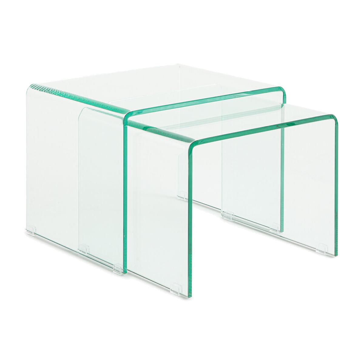 Set of 2 Cristalline Tempered Glass Side Tables – image 1