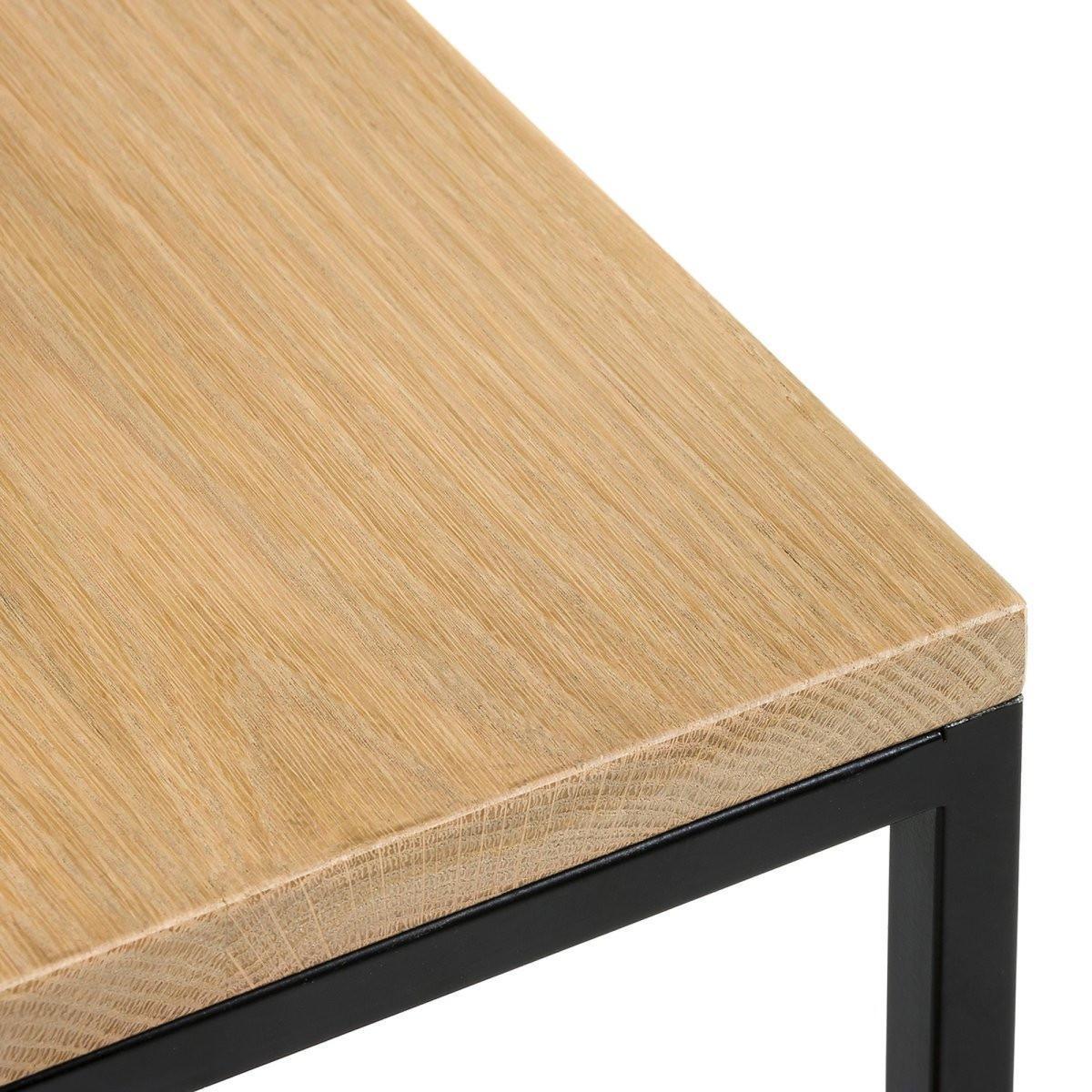 Gisel Set of 3 Contemporary Side Tables in Oak & Metal – image 2