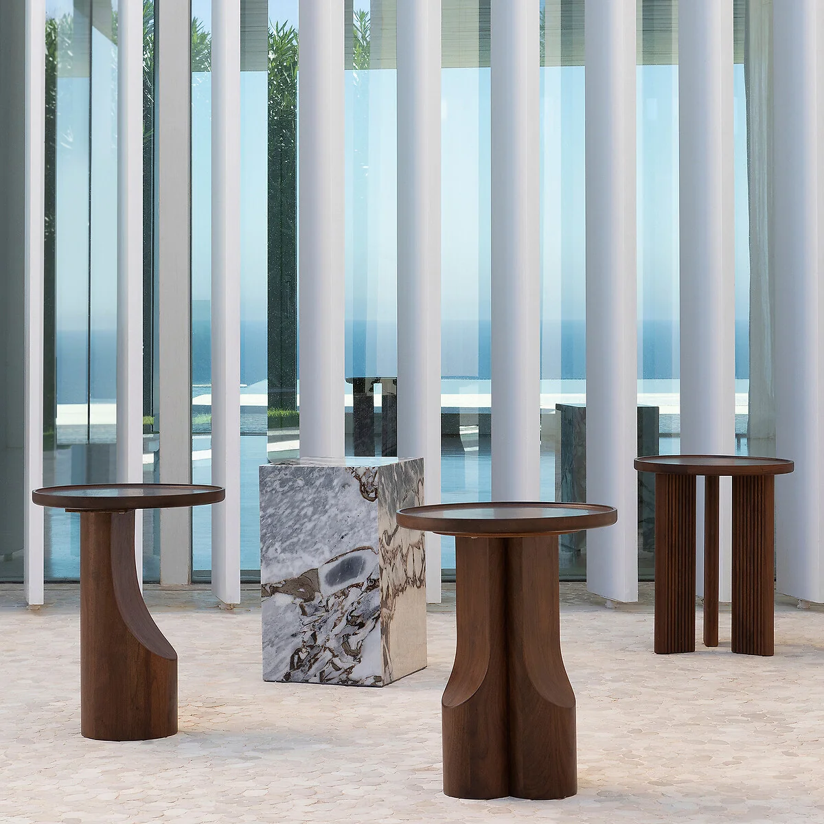 Diagil Round Walnut End Table – image 2