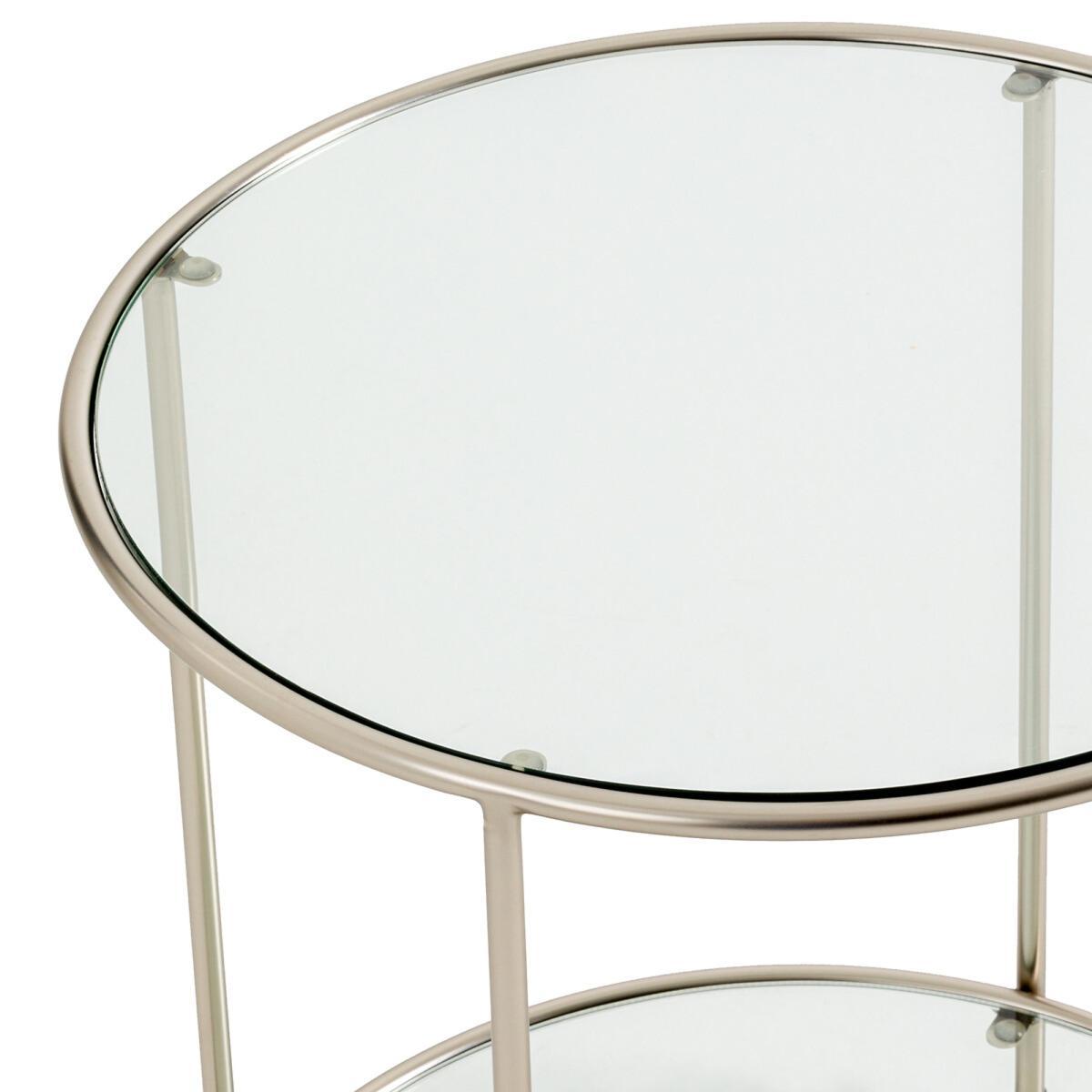 Sybil Round Satin Nickel End Table – image 3