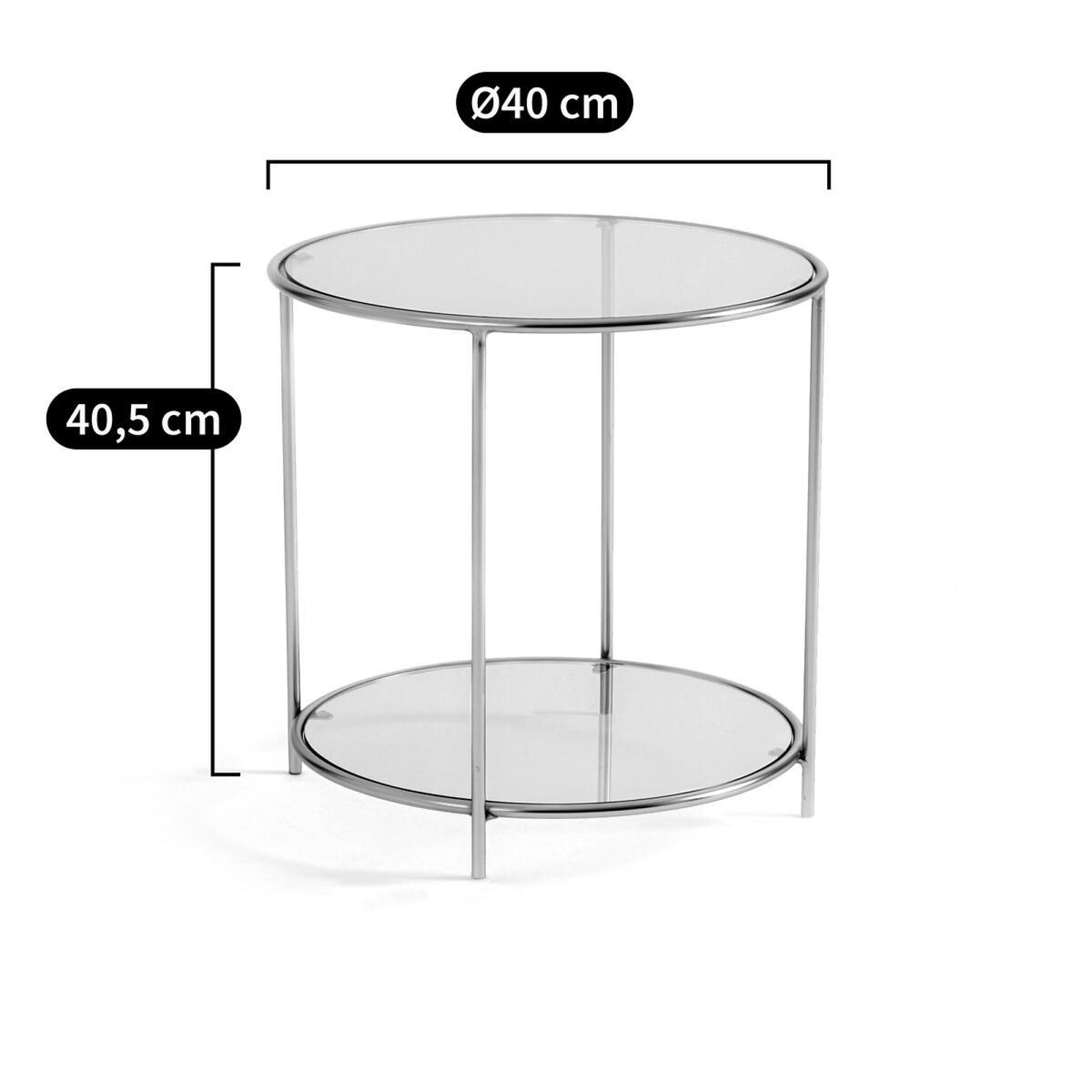 Sybil Round Satin Nickel End Table – image 4