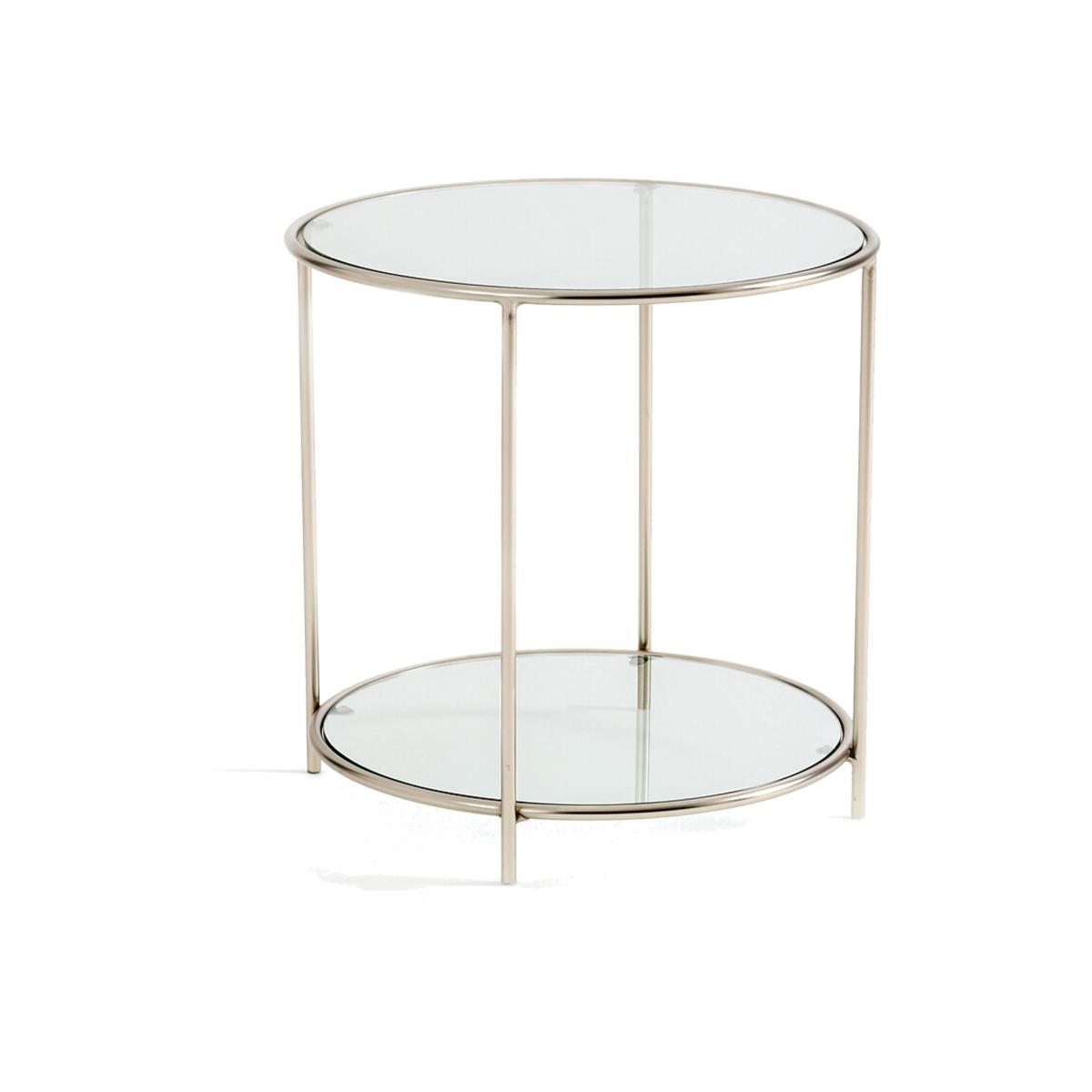 Sybil Round Satin Nickel End Table – image 1